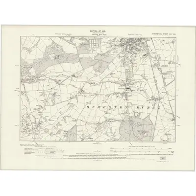 1924 Map of Shropshire XIX.NW, 1928 Print