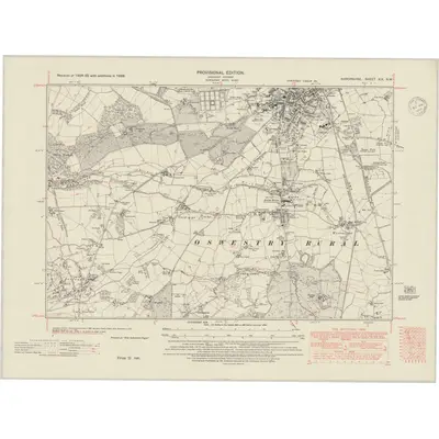 1938 Map of Shropshire XIX.NW, 1948 Print