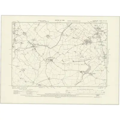1925 Map of Shropshire XIX.SE, 1929 Print