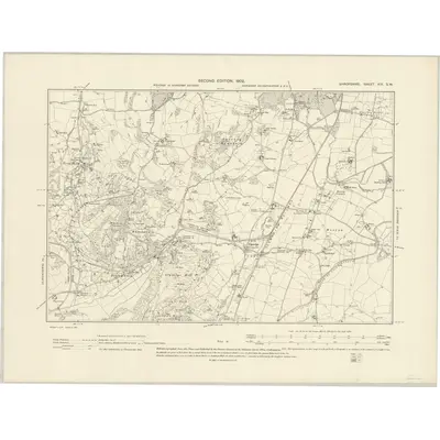 1900 Map of Shropshire XIX.SW, 1902 Print