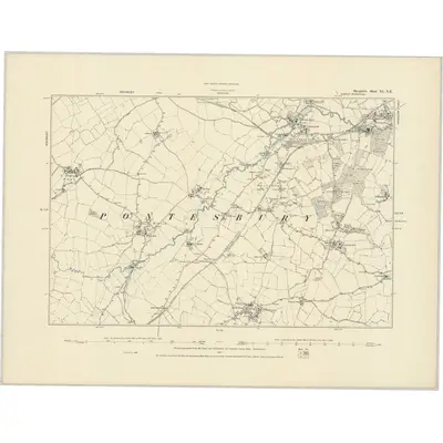 1881 Map of Shropshire XL.NE, 1887 Print