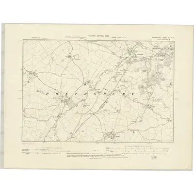 1901 Map of Shropshire XL.NE, 1903 Print