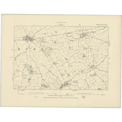 1881 Map of Shropshire XL.NW, 1887 Print
