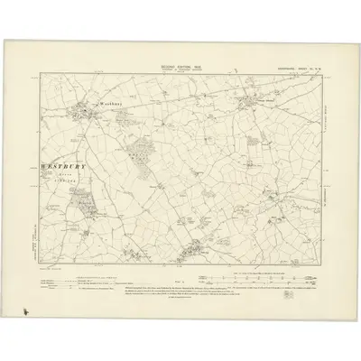 1901 Map of Shropshire XL.NW, 1902 Print