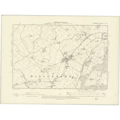 1901 Map of Shropshire XL.SW, 1903 Print