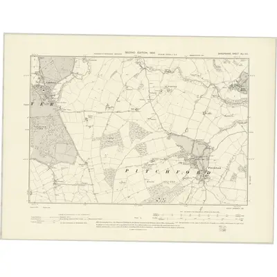 1901 Map of Shropshire XLI.SE, 1903 Print