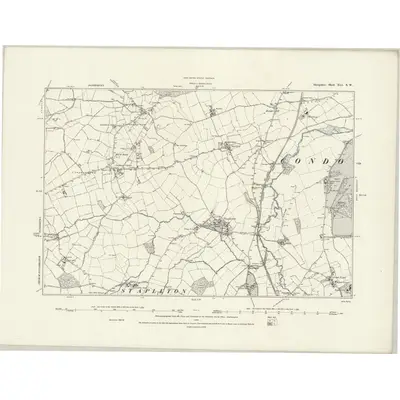 1881 Map of Shropshire XLI.SW, 1889 Print