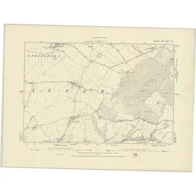 1881 Map of Shropshire XLII.NE, 1887 Print