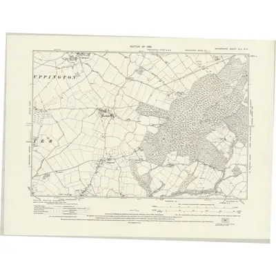 1925 Map of Shropshire XLII.NE, 1928 Print