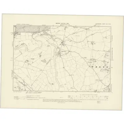 1901 Map of Shropshire XLII.NW, 1903 Print