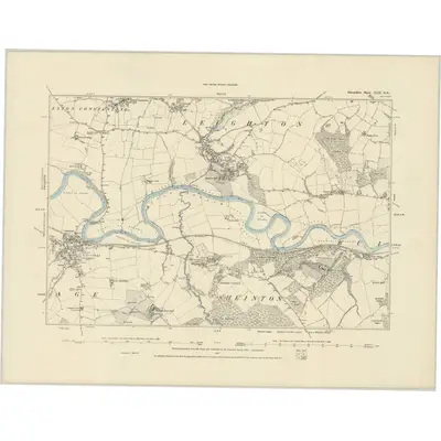 1881 Map of Shropshire XLII.SE, 1887 Print