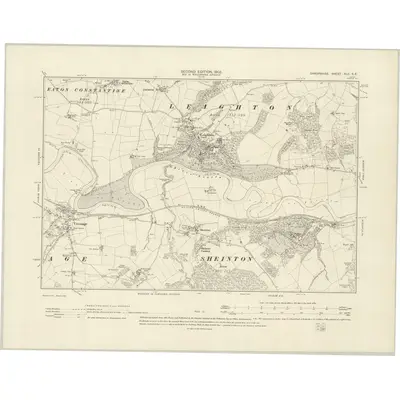 1901 Map of Shropshire XLII.SE, 1903 Print