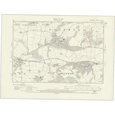 1925 Map of Shropshire XLII.SE, 1928 Print
