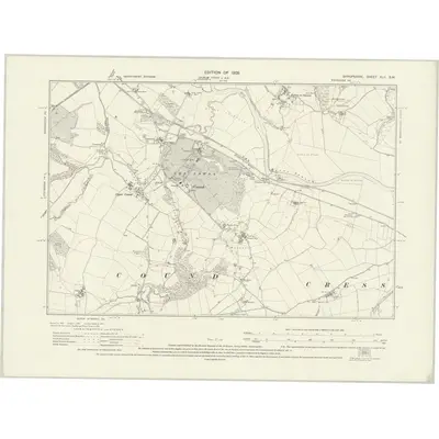 1925 Map of Shropshire XLII.SW, 1928 Print