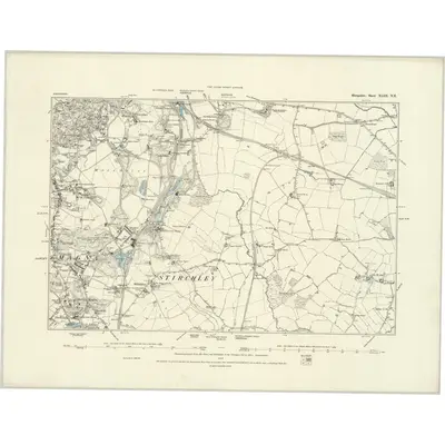 1881 Map of Shropshire XLIII.NE, 1888 Print