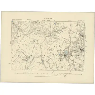 1881 Map of Shropshire XLIII.NW, 1885 Print
