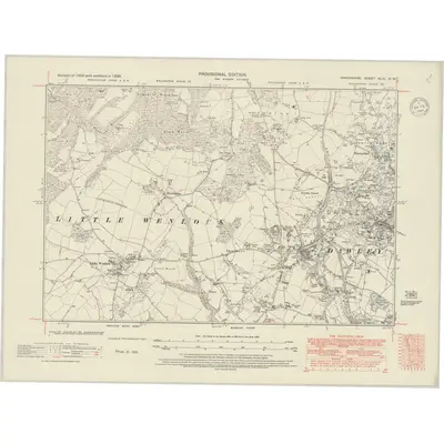 1938 Map of Shropshire XLIII.NW, 1948 Print