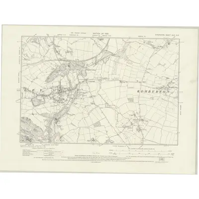 1925 Map of Shropshire XLIII.SE, 1928 Print