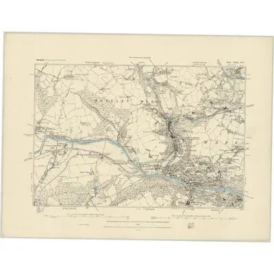 1881 Map of Shropshire XLIII.SW, 1884 Print