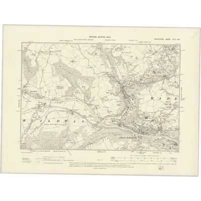 1901 Map of Shropshire XLIII.SW, 1903 Print