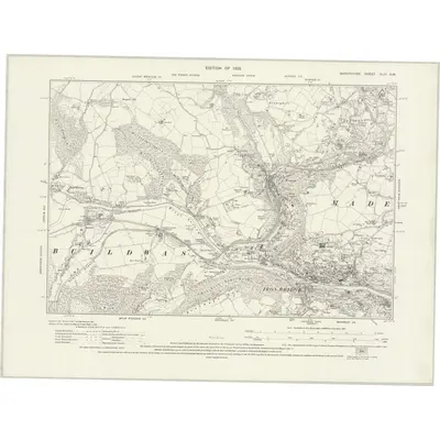 1925 Map of Shropshire XLIII.SW, 1928 Print