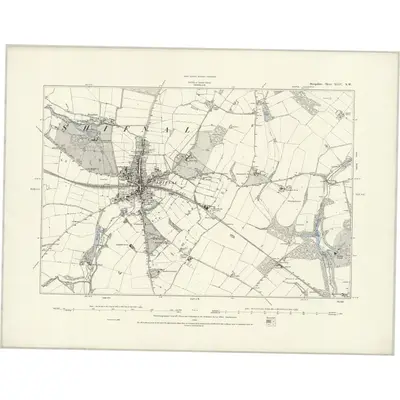 1881 Map of Shropshire XLIV.NW, 1888 Print