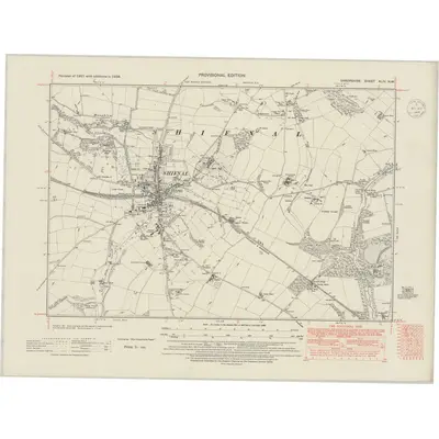 1938 Map of Shropshire XLIV.NW, 1948 Print