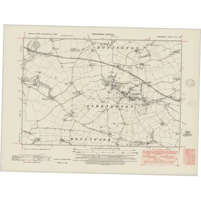 1938 Map of Shropshire XLIV.SE, 1948 Print