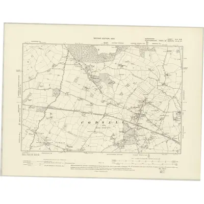 1901 Map of Shropshire XLV.SW, 1903 Print