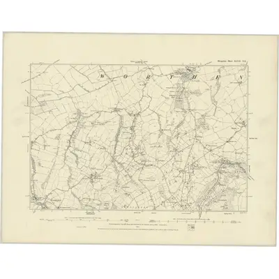 1882 Map of Shropshire XLVII.NE, 1887 Print