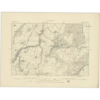 1881 Map of Shropshire XLVIII.NW, 1885 Print