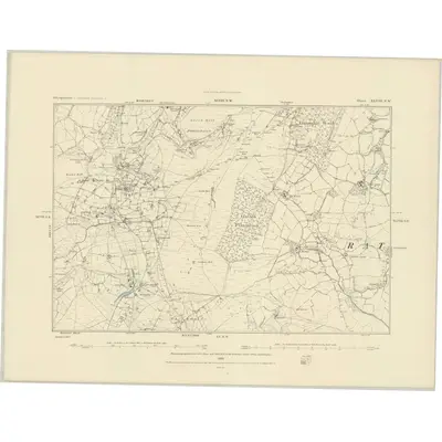 1882 Map of Shropshire XLVIII.SW, 1883 Print