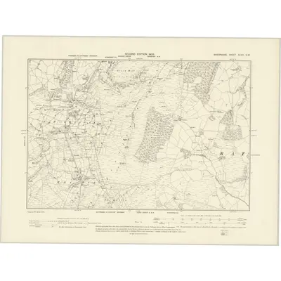 1901 Map of Shropshire XLVIII.SW, 1903 Print
