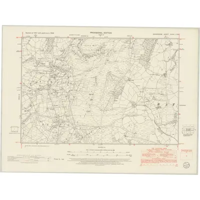 1949 Map of Shropshire XLVIII.SW, 1954 Print