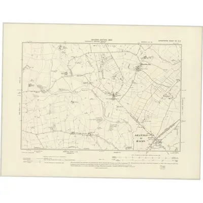 1900 Map of Shropshire XV.NE, 1902 Print