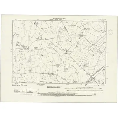 1900 Map of Shropshire XV.NE, 1937 Print