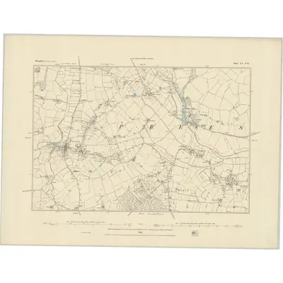 1880 Map of Shropshire XV.NW, 1884 Print
