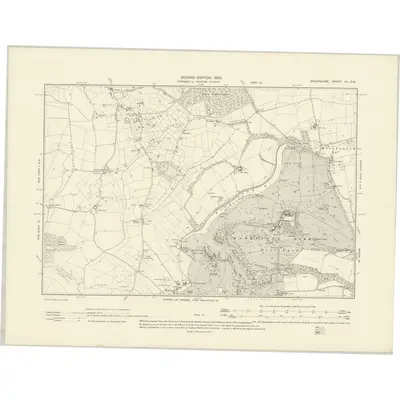 1900 Map of Shropshire XV.SW, 1902 Print