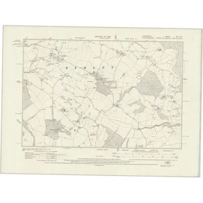 1925 Map of Shropshire XVI.NE, 1930 Print