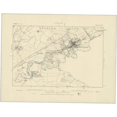 1879 Map of Shropshire XVI.NW, 1885 Print