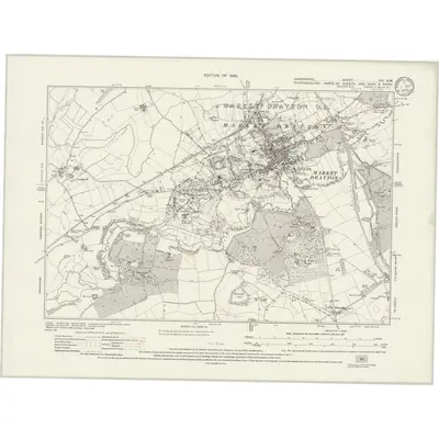 1924 Map of Shropshire XVI.NW, 1933 Print