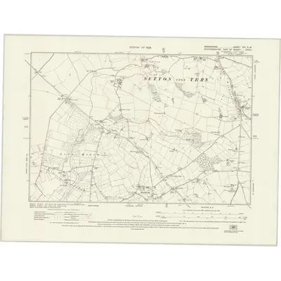 1924 Map of Shropshire XVI.SW, 1929 Print