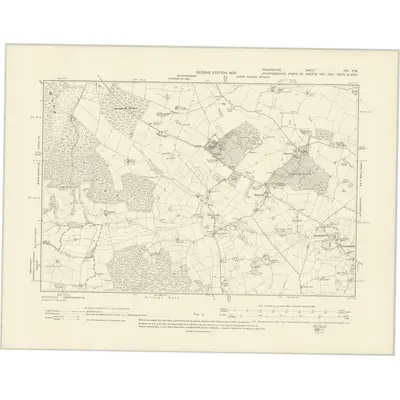 1900 Map of Shropshire XVII.NW, 1903 Print