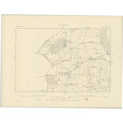 1883 Map of Shropshire XVIII.NE, 1884 Print