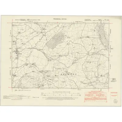 1949 Map of Shropshire XVIII.NE, 1953 Print