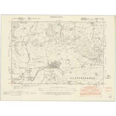 1949 Map of Shropshire XVIII.SE, 1954 Print