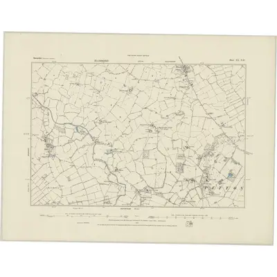 1874 Map of Shropshire XX.NE, 1884 Print