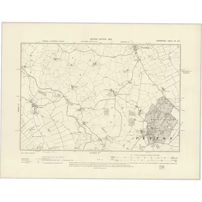 1900 Map of Shropshire XX.NE, 1902 Print