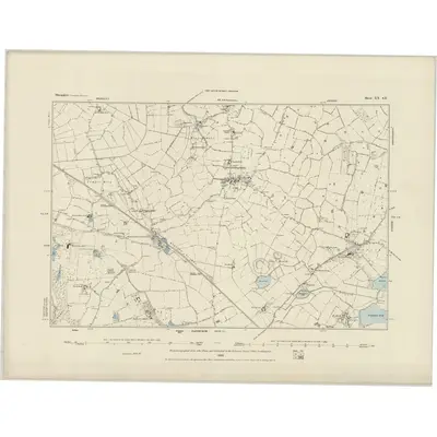 1875 Map of Shropshire XX.SE, 1884 Print