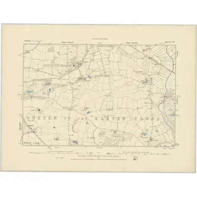 1875 Map of Shropshire XX.SW, 1884 Print